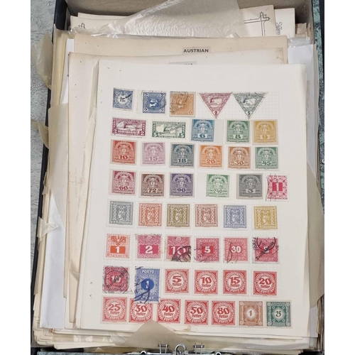 183 - EARLY TO MIDDLE PERIOD, MINT & USED RANGES: Box file containing a large qty. of old album leaves wit... 