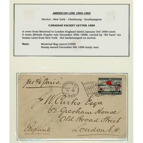 250 - CANADIAN TRANSATLANTIC MAIL TO G.B.: An album containing an 1889-1968 collection of covers mounted o... 