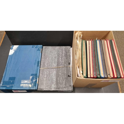 27 - EASTERN EUROPE: Carton and two box files housing several stock books and a qty of old printed album ... 