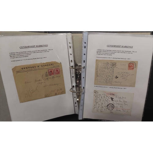 283 - ARMY POST OFFICE MAIL, WWI TO WWII: Large binder housing the collection of cards & covers, the major... 