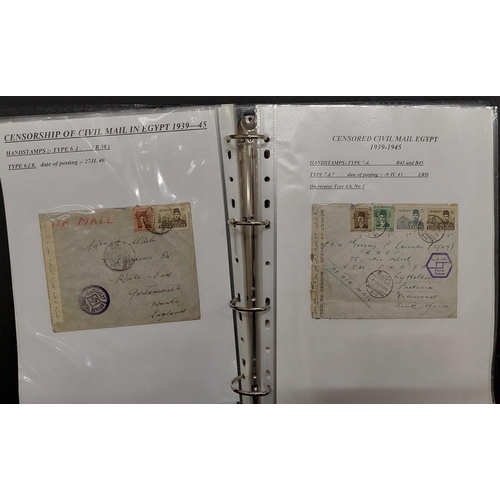 286 - CIVIL CENSORSHIP MAIL, 1939-1978: Two large binders with the attractive collection of censored mail.... 