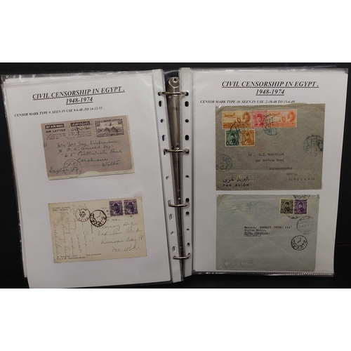 286 - CIVIL CENSORSHIP MAIL, 1939-1978: Two large binders with the attractive collection of censored mail.... 