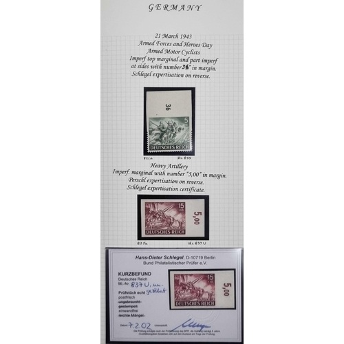 383 - THIRD REICH: 1930-45 mint collection in 4 albums. Includes 1930s Castles Welfare Fund issues with bo... 