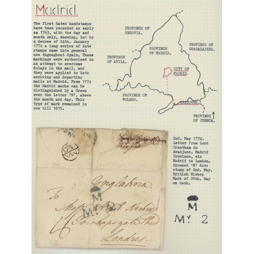 706 - 1757-1833 PRE-STAMP MAIL COLLECTION: Very well presented on display pages, selection of ELs mostly t... 