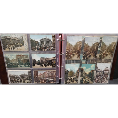 136 - PRE WWII LONDON & OTHER COUNTIES: Two very large well-filled 6-up postcard albums containing a varie... 