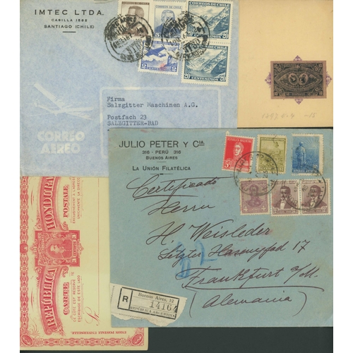 46 - SOUTH/CENTRAL AMERICA 20th CENTURY GROUP; Small range on unused stationery plus range of mail inc. 1... 