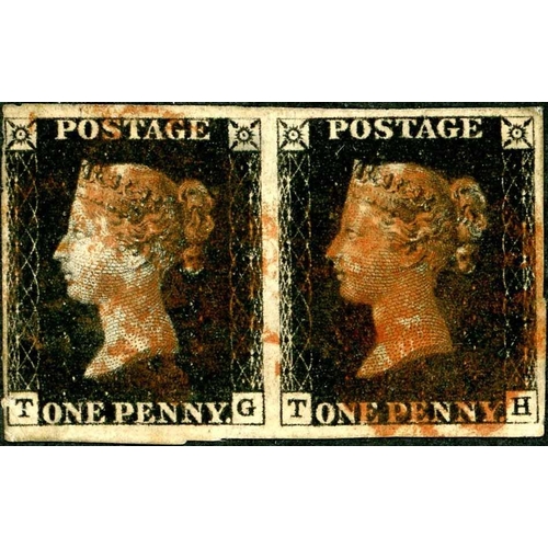 1024 - PLATE 6 - TG-TH - attractive enough pair, tear through the lower left corner and minor imperfections... 