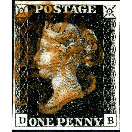 1028 - PLATE 6 - DB - very fine used with four margins and red MX cancel.