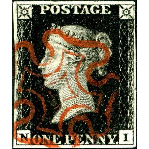 1029 - PLATE 6 - NI - with four clear margins and crisp red MX, tiniest of nicks on the right edge.