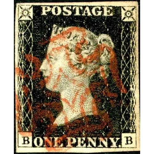 1030 - PLATE 6 - BB - with four margins and red MX cancel.