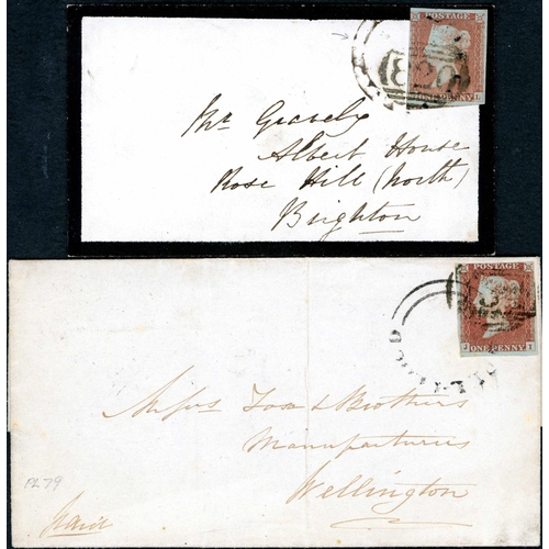 1083 - 1841-48 GROUP OF COVERS WITH COMBINATION CANCELS - June 1841 env. (faults) to Dundee with 1d red tie... 