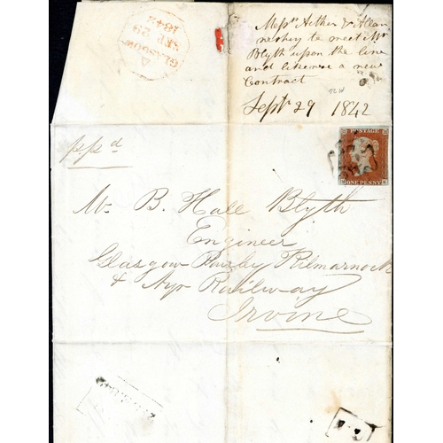 1084 - 1841-44 GROUP OF MX CANCELLED MAIL INC. DISTINCTIVES - inc. 19 Apr. 1841 London E with plate 12 1d r... 