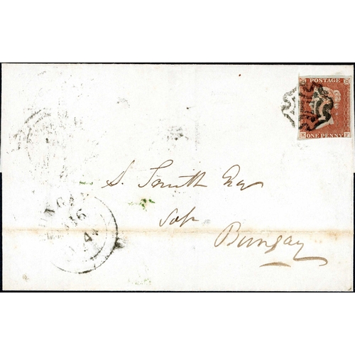 1102 - PLATES 21 & 37 - ON NORWICH CROSS COVERS - Jan./Feb. 1844 pair of envs. to Bungay or Brighton with K... 