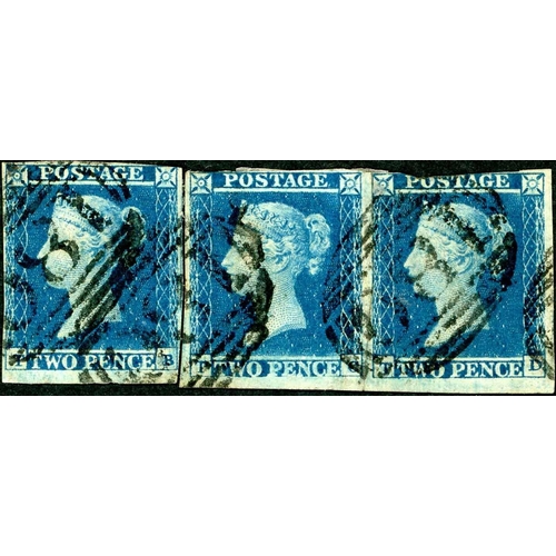 1133 - STUDY ON TWO PAGES, PLUS 1840 2d BLUE - pairs (5, inc. one with MX cancels), singles (16, inc. 3 wit... 