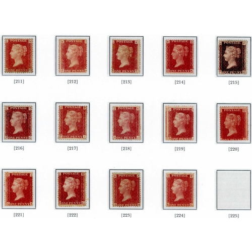 1154 - PLATES 74 to 224 MINT/UNUSED RUN - on hingeless pages, about five appear to have very light cancels,... 