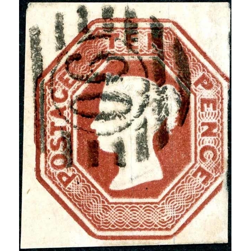 1190 - 1848 10d BROWN - SCARCE 1862/63 RE-ISSUE PERIOD USE - three margins two of which are very large, can... 