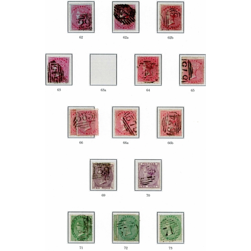 1196 - 1855-57 4d, 6d & 1/- VALUES - range on a page, 4d rose (10, various wmks/papers), 6d lilac (2), and ... 