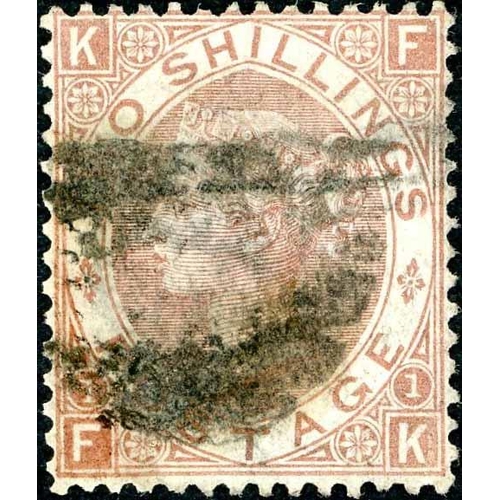 1207 - 1880 2/- BROWN - good used with indistinct cancel, lettered FK. SG 121 £4250.