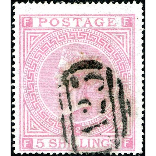 1212 - 1874 5/- ROSE PLATE 2, USED IN MALTA - fine used with Malta A25 numeral. SG from £450 (or £1500 for ... 