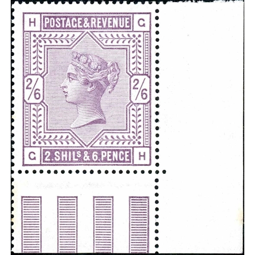 1231 - 1883 2/6 LILAC MINT CORNER EXAMPLE - fine and mounted only in part of the selvedge. SG 178 £600 for ... 