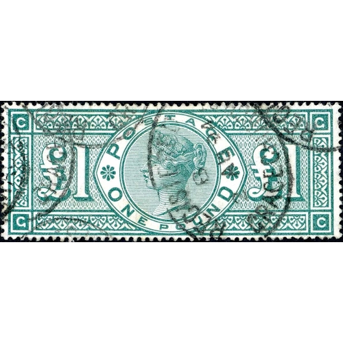 1244 - 1891 £1 GREEN - near fine used with oval cancels. SG212 £800.