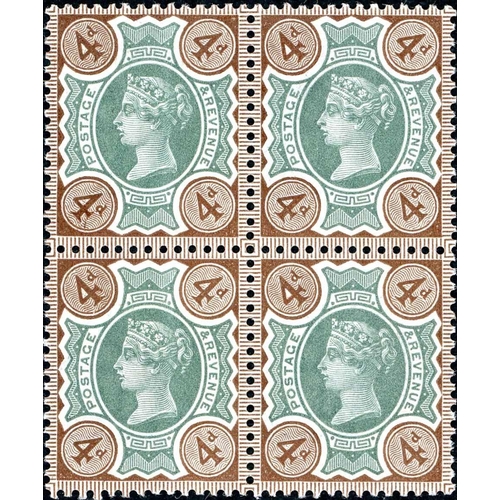 1255 - 2½d PURPLE/BLUE, 3d PURPLE/YELLOW & 4d GREEN & BROWN MINT/UNUSED RANGE ON PAGES - shades; 2½d blocks... 