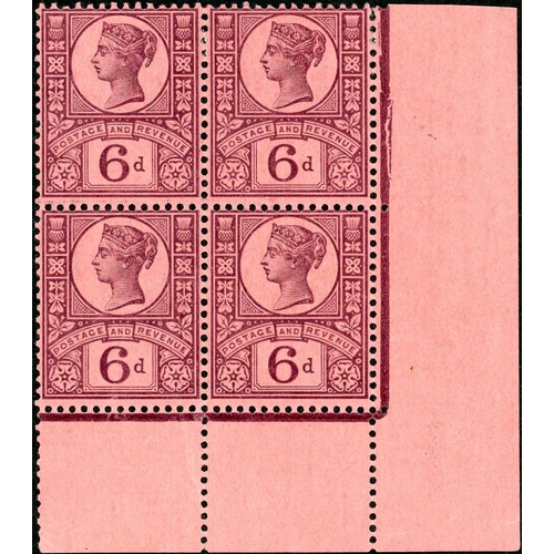 1259 - 4½d GREEN & CARMINE, 5d PURPLE & BLUE & 6d PURPLE/ROSE MINT GROUP ON PAGES - 4½d (5); 5d Die II bloc... 