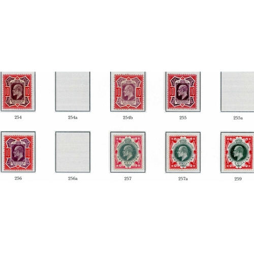 1273 - 1902-10 4d to 1/- DLR MINT RANGE - almost complete per the hingeless pages, inc. 9d purple & blue (4... 