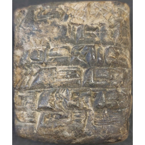 129 - CUNEIFORM CLAY TABLET FROM LAGASH(?) IN IRAQ LISTING PAYMENTS MADE IN ANIMALS; Small and complete 20... 