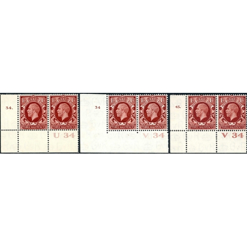 1329 - PHOTOGRAVURE SELECTION OF CYLINDER BLOCKS ON HAGNERS - ½d green (4, inc. X35 & Y36 each cyl. 41); 2d... 