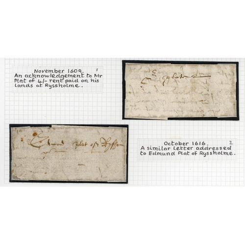 1663 - 1606 & 1616 RYSSHOLME (RUSHOLME) CORRESPONDENCE: Two very small notes addressed to 