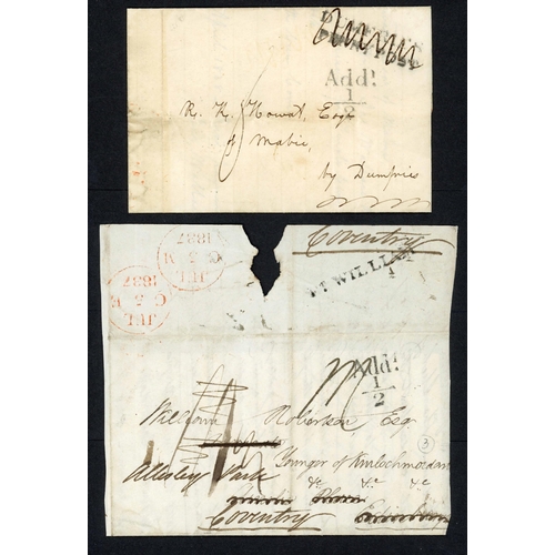 1828 - ADDITIONAL ½d MAIL TAX - EDINBURGH: A box file containing an 1813-39 set of Es & ELs neatly mounted ... 