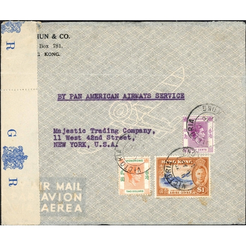 203 - ** HONG KONG PRE-OCCUPATION AIRMAILS; Quartet with Sep. 1940 censored airmail env. to Melbourne fran... 