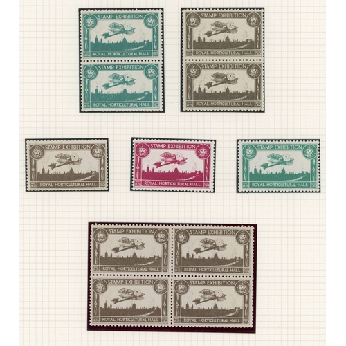 110 - 1923 UK - INTERNATIONAL STAMP EXHIBITION - LONDON - COVERS & VIGNETTES ETC: inc covers/cards (5) wit... 