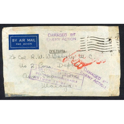 218 - ** MALAYA POW MAIL ETC. Range with an original metal Japanese POW 'Dog tag' issue to a British Bomba... 