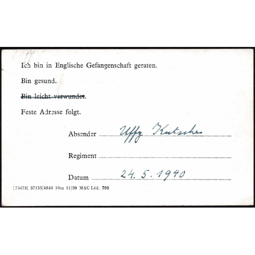 445 - ** GERMAN POW IN GB MAIL; Range with censored May 1940 scarce German language POW PC (S.S.482).to Ge... 