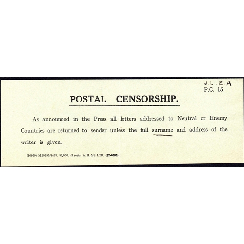 446 - ** GB POW MAIL WITH CENSORED CONTENT; Trio with 1940 censored env. franked KGVI 1d & 1½d with 'RETUR... 