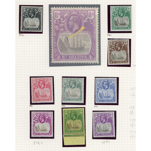 808 - PLATE FLAWS ON THE 1922-37 ISSUES: Mint range on album leaves with examples of the 3 main varieties,... 