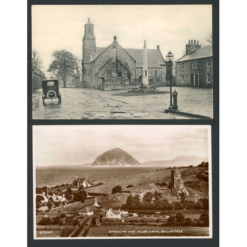 1840 - AYRSHIRE POSTCARDS ETC.: B&W or RP (41) and colour (15) images, neatly mounted on display leaves, of... 