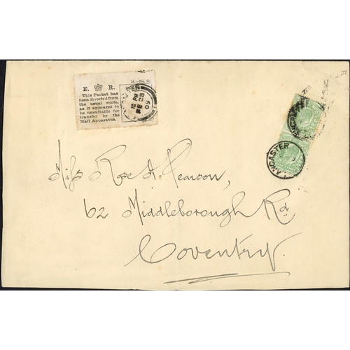 318 - LANCASTER 20TH CENTURY MAIL; Range in small carton inc. 1909 large env. to Coventry franked KEVII ½d... 