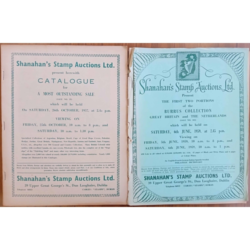 351 - SHANAHAN's - 1957-59 group of these famous catalogues inc. sales 55, 56, 58, 59, 60, 61, 63, 64, 65,... 