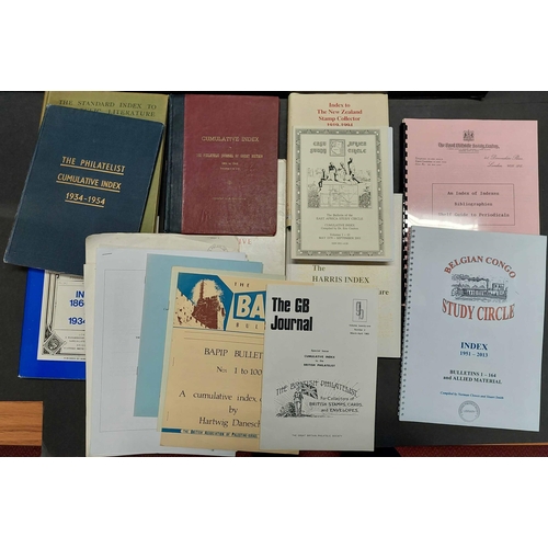 354 - INDEXES TO PHILATELIC LITERATURE: A small selection of hardbound and softbound items for various pub... 