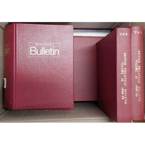 357 - BRITISH PHILATELIC BULLETIN: from no. 3 to no. 28 in Bulletin binders, nos. 28-39 hardbound, 39-50 i... 