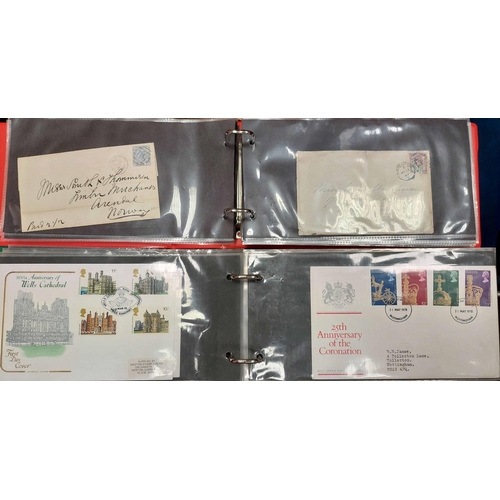 44 - QV COVERS, COMMONWEALTH FDCS, GB FDCs, CENSOR MAIL, ETC: Carton housing six small cover albums with ... 