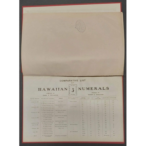 682 - THE HISTORY OF THE POSTAL ISSUES OF HAWAII by Kenyon (1895), inc. plates. Hardbound. Cross Reference... 