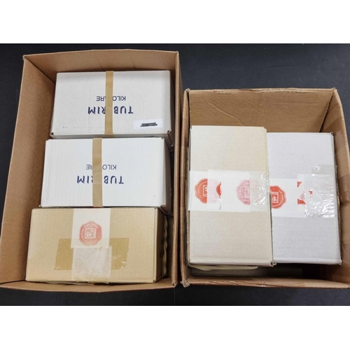 36 - USED MODERN WORLDWIDE: Two cartons holding small boxes of worldwide material on-piece. Mostly Scandi... 