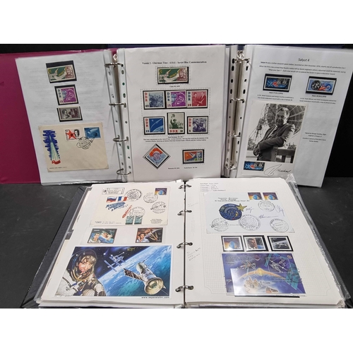 84 - EXTENSIVE SPACE THEMATIC IN 34 BINDERS: 8 cartons with a comprehensive study of the history of space... 