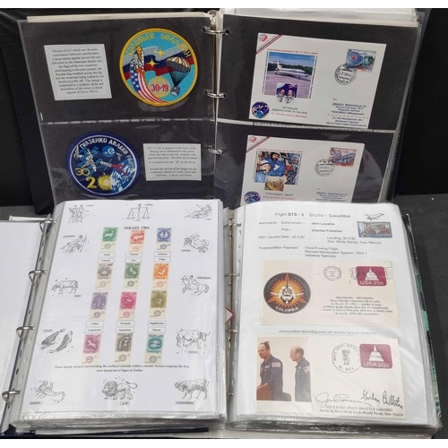 84 - EXTENSIVE SPACE THEMATIC IN 34 BINDERS: 8 cartons with a comprehensive study of the history of space... 