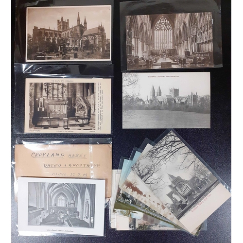 171 - ENGLISH ARCHITECTURE - CATHEDRALS, ABBEYS & ANCIENT CROSSES: Mostly 1910s-1940s RP cards by a wide v... 