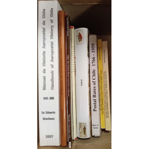 574 - CHILE & SOUTH AMERICA: A box containing 'Handbook of Aeropostal History of Chile 1916-2006' bt Madse... 